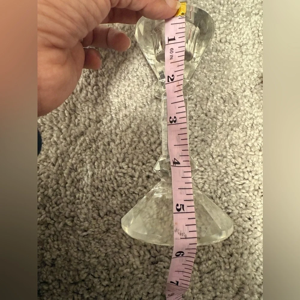 Gorgeous Elegant Genuine Crystal Glass Taper Candle Holders